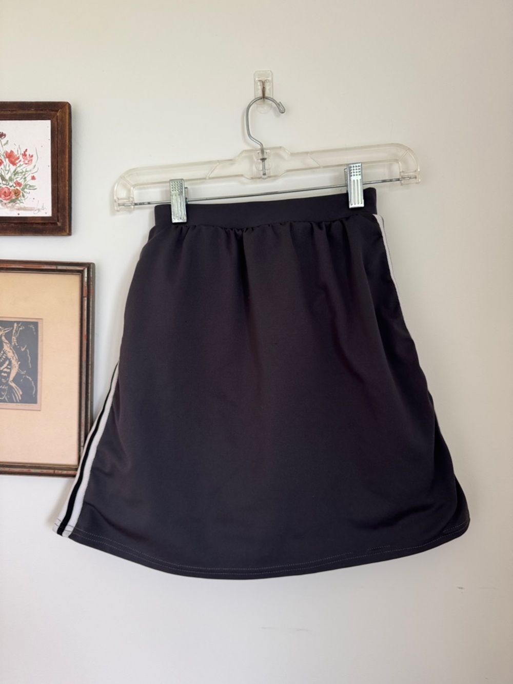 The Main Street Exchange size 10 Black Athletic A-Line Skort with Side Stripe